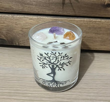 Load image into Gallery viewer, Tree Pose ( Tree of life ) | Crystal Infused Candle
