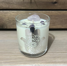 Load image into Gallery viewer, Hamsa hand - Protection | Crystal Infused Candle
